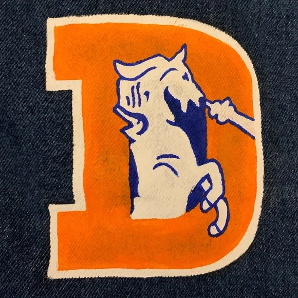 Vintage 1990s Denver Broncos Bo Nix Hand Painted Jacket - Picture 5 of 16
